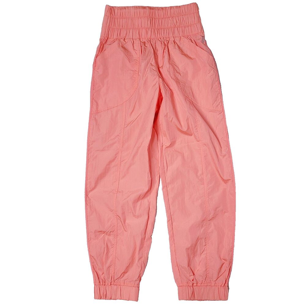 Free People Movement The Way Home Jogger Pants S Orange Nylon Pull-On Pockets‎